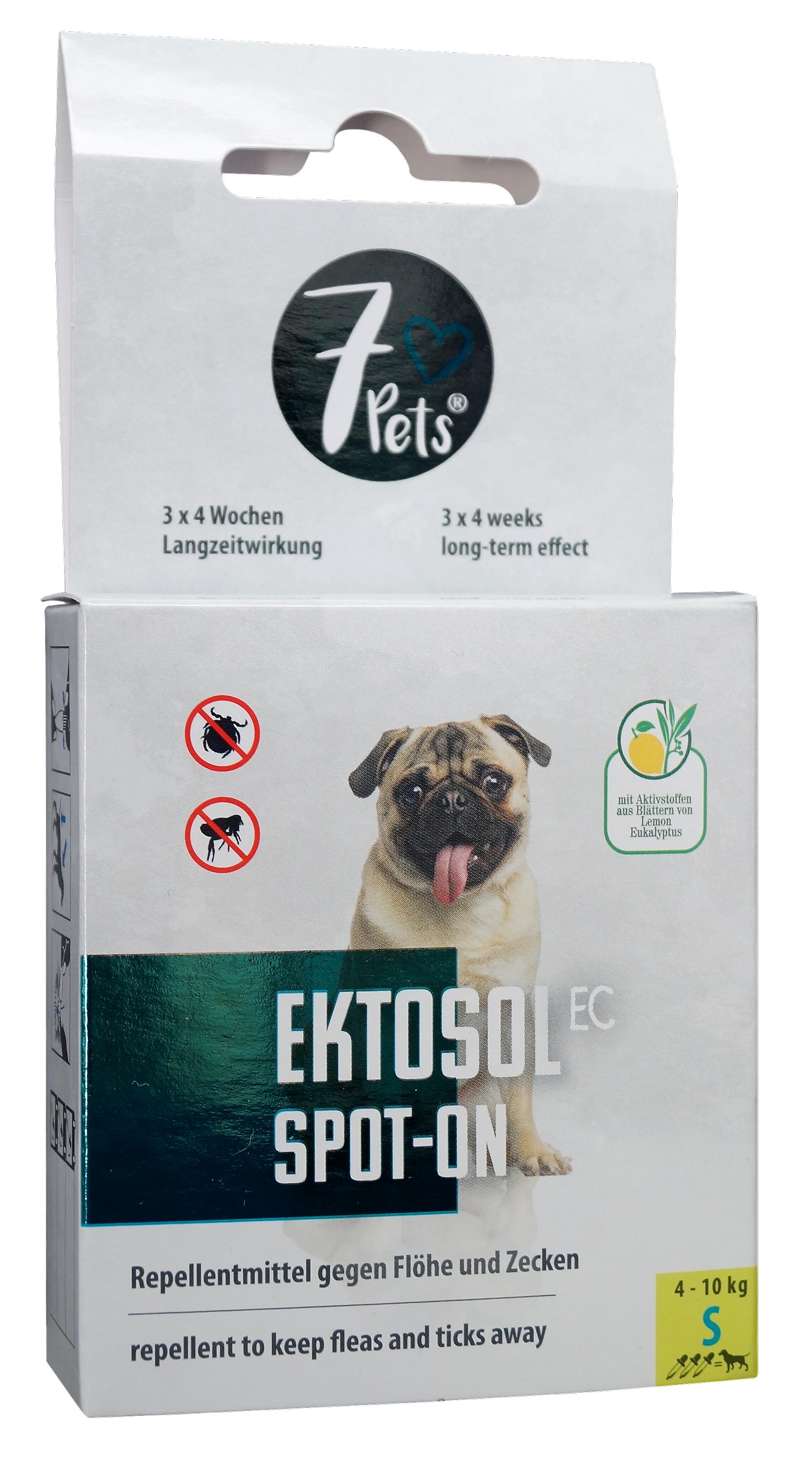 SCHOPF 7PetsÂ® Ektosol EC Spot-on Oil for dogs 4 to 10 kg， S， 1.2 ml