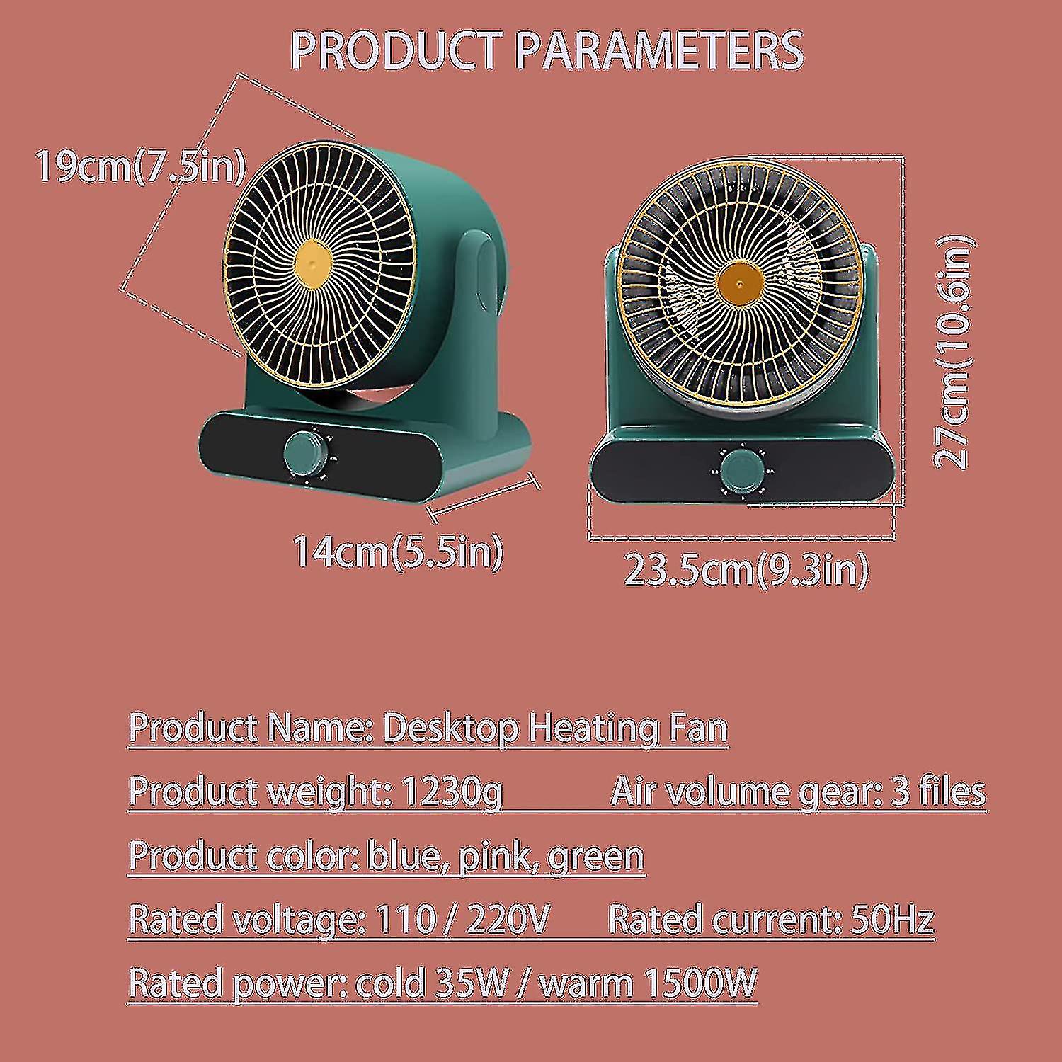 Battery-powered Heater For Camping， Heater For Office， 3 Settings， Fan Option， Advanced Safety Features， Whole (euro Standard)