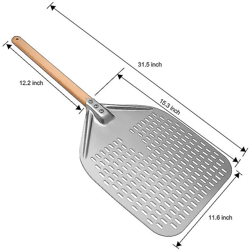 Perforated Pizza Peel，professional Anodized Aluminum Pizza Peels， Rectangular Pizza Turning Spatula