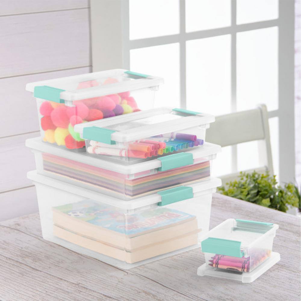 Sterilite Large File Clip Box Clear Storage Containers with Lid (6 Pack) 19638606 6 X 19638606