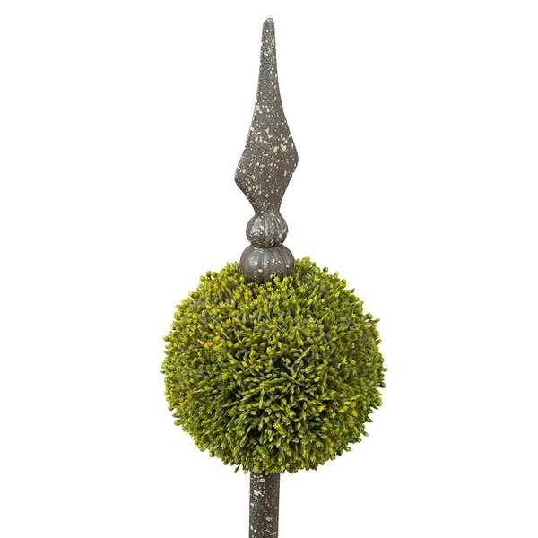 Antique Bronze and Green 27inch Spired Sphere Boxwood Topiary