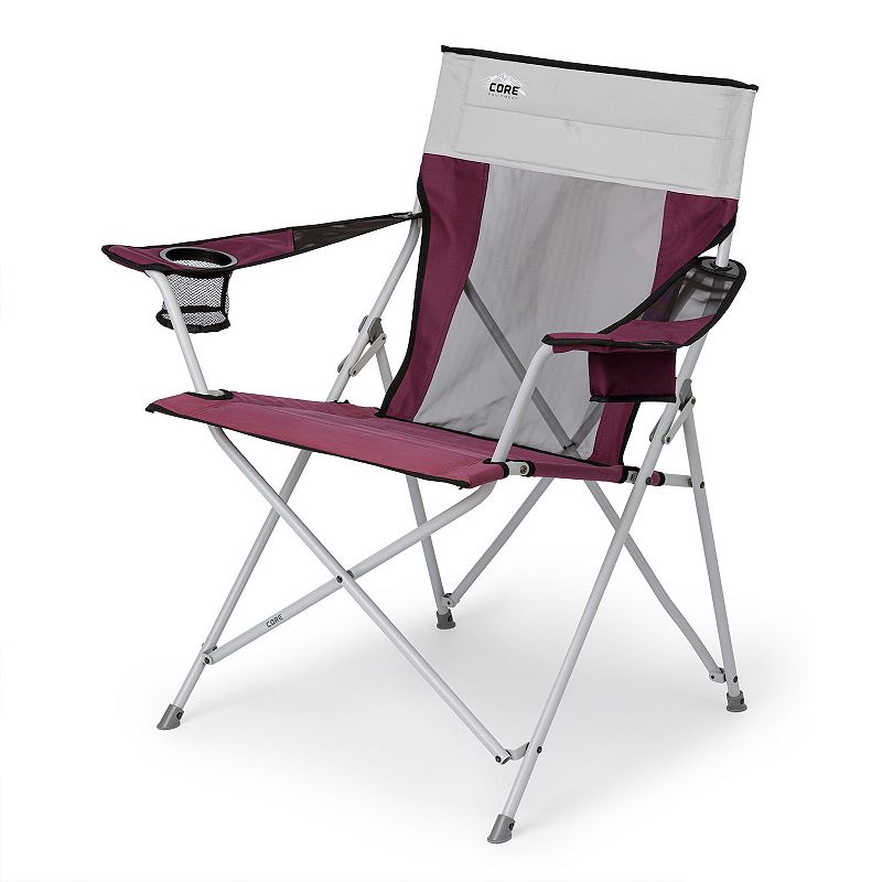 Core Portable Outdoor Camping Folding Chair with Carrying Storage Bag， Wine