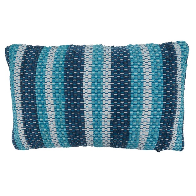 Saro Lifestyle Striped Chindi Decorative Pillow Cover