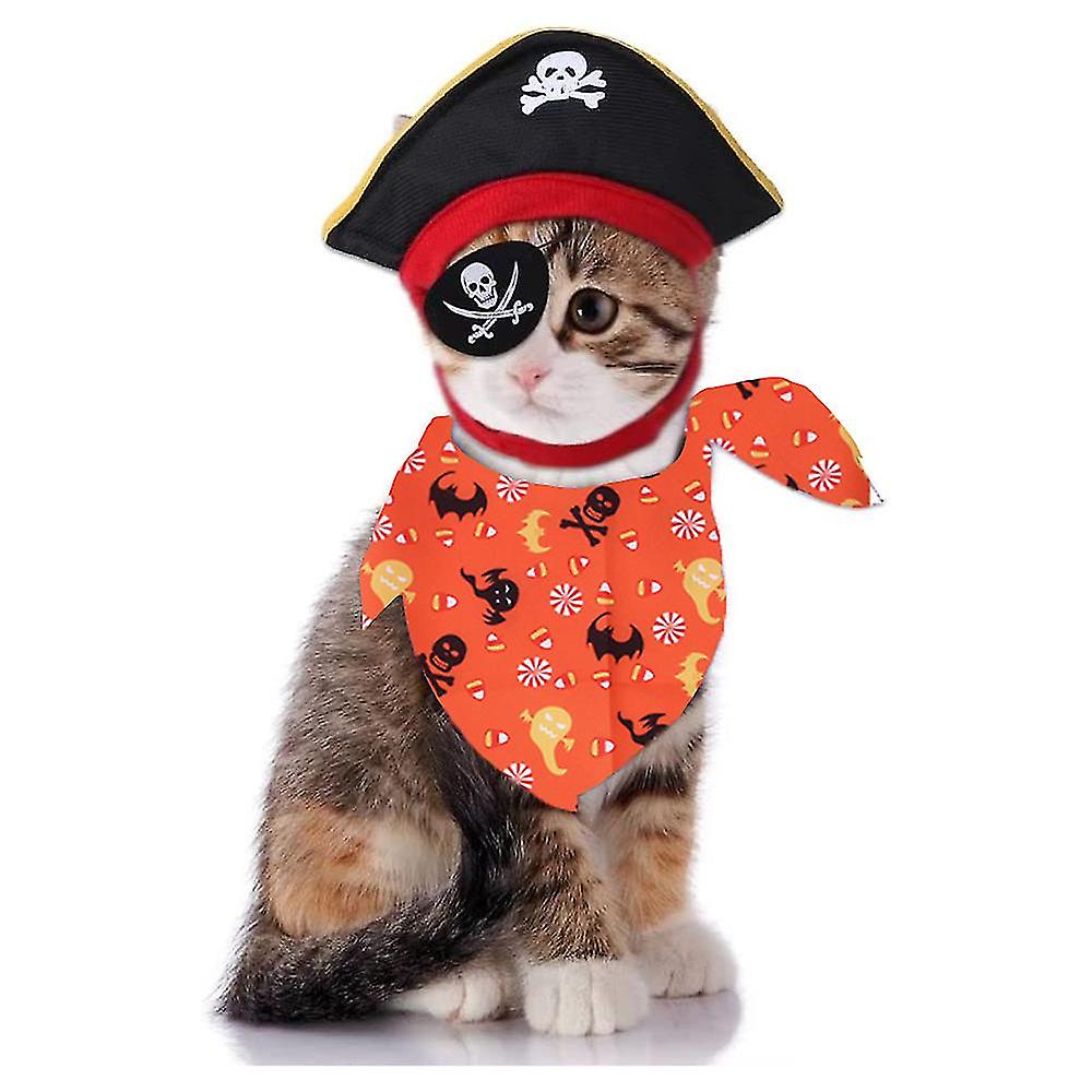 Pirate Dog Cat Costume Suit Halloween Funny Pet Clothes