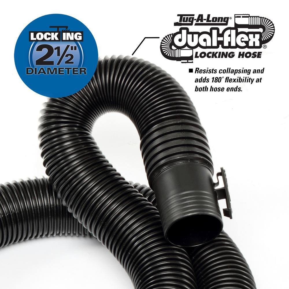 RIDGID 2-12 in. x 13 ft. Dual-Flex Tug-A-Long Locking Vacuum Hose for RIDGID WetDry Shop Vacuums LA2521