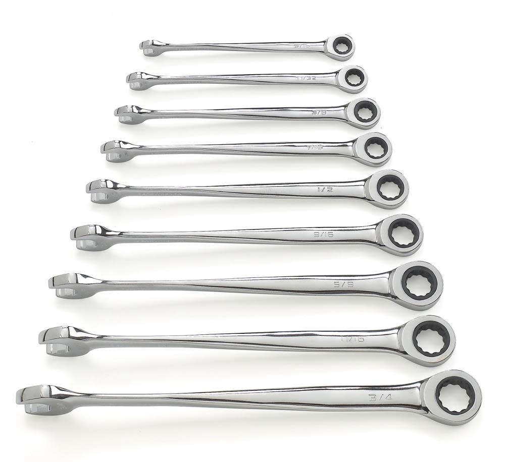 9 pc XL X-Beam? Sae Combination Ratcheting Wrench Set