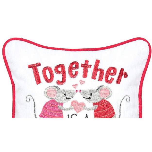 X 10 quot Together Is A Wonderful Place To Be Mouse Valentine x27 s Day Pillow