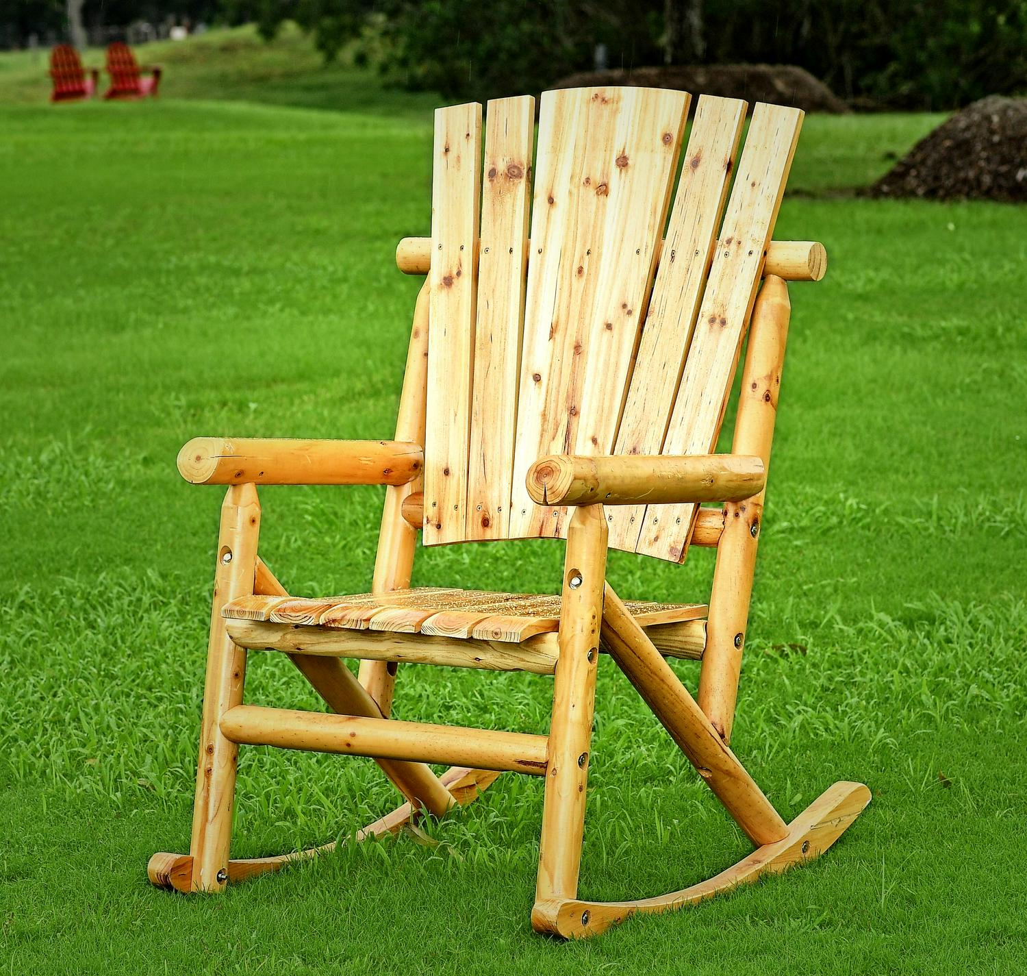 Outdoor Wood Rocker Natural