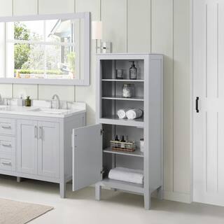 Home Decorators Collection Sepal 24 in. W x 16 in. D x 60 in. H Dove Gray Linen Cabinet Sepal LC-G