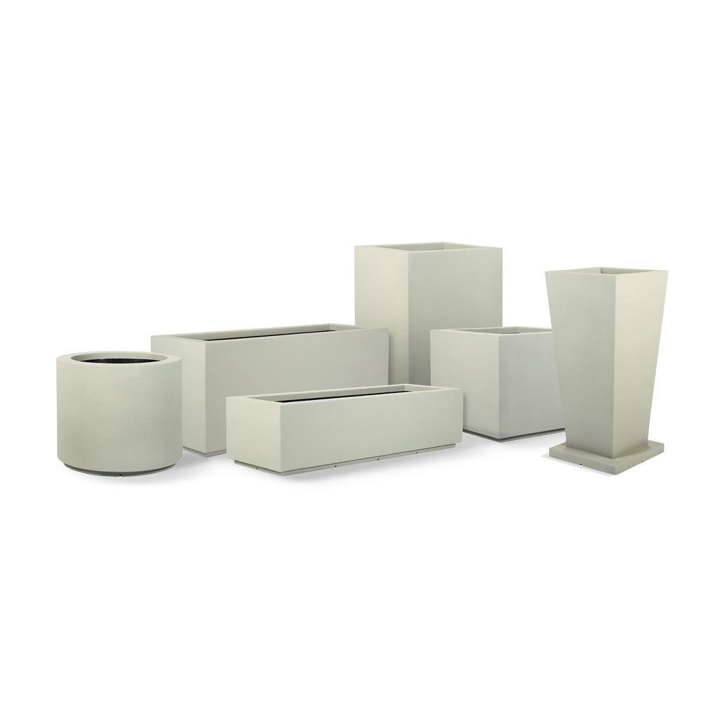 PolyStone Planters Monterrey Square 23 in. x 23 in. Greige Composite Window Boxes  Troughs 3009