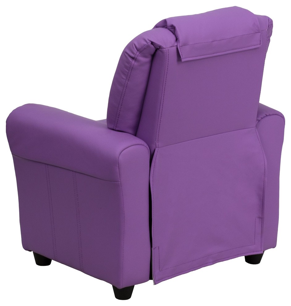 Macaulay Kids Recliner With Cup Holder   Contemporary   Recliner Chairs   by Buildcom  Houzz