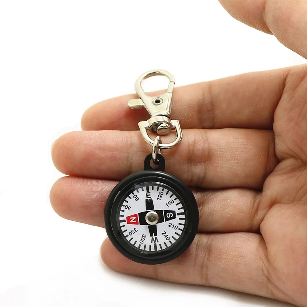 Mini Survival Compass Portable Outdoor Camping Hiking Pocket Navigator Adventure Key chain Compass Climbing Equipment Outdoor