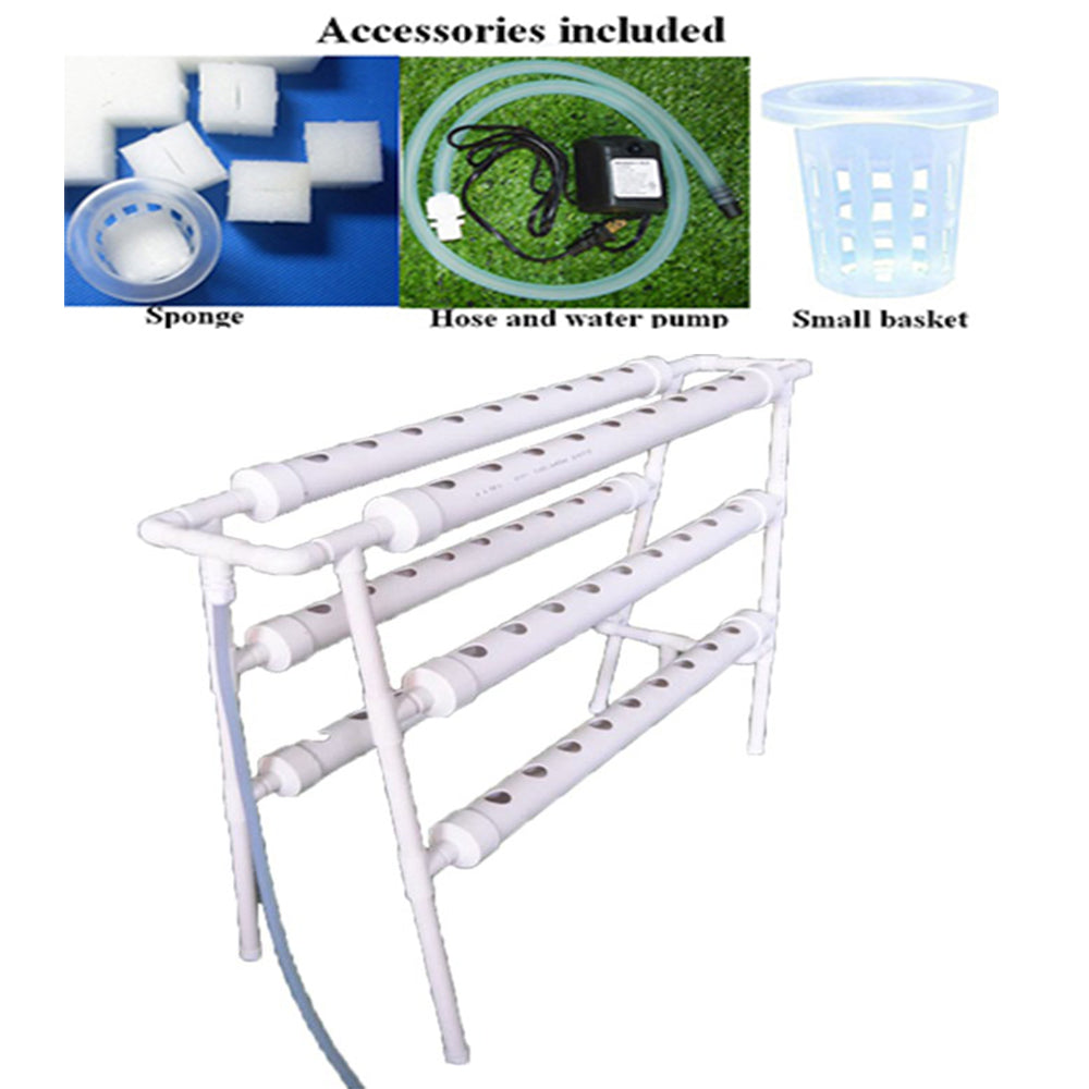 TECHTONGDA Hydroponic 54 Holes Site Grow Kit Double Side 6 Pipe Vegetable Planter Garden Indoor Plant Grow System