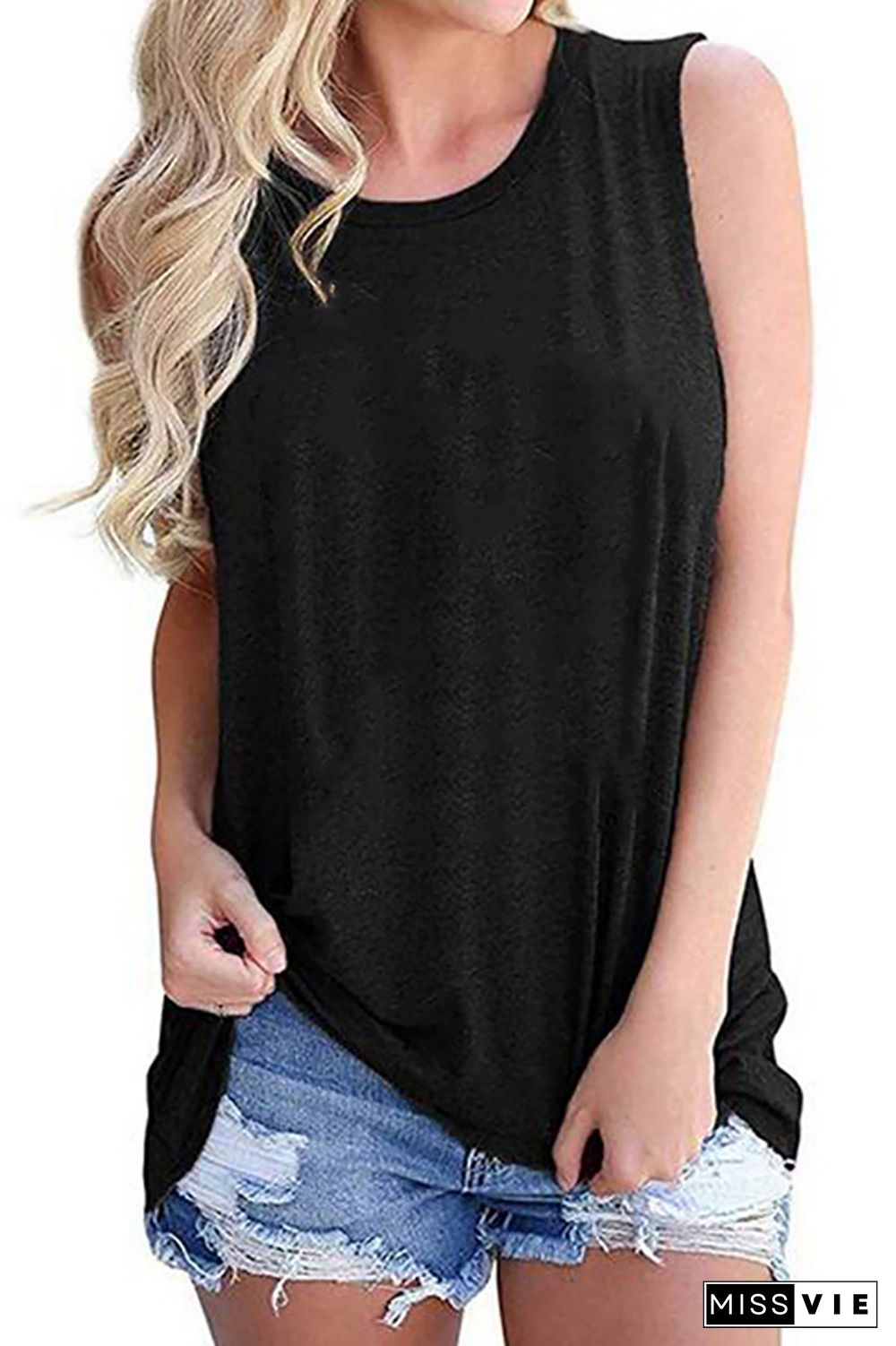 Sleeveless Solid Color Tank Top