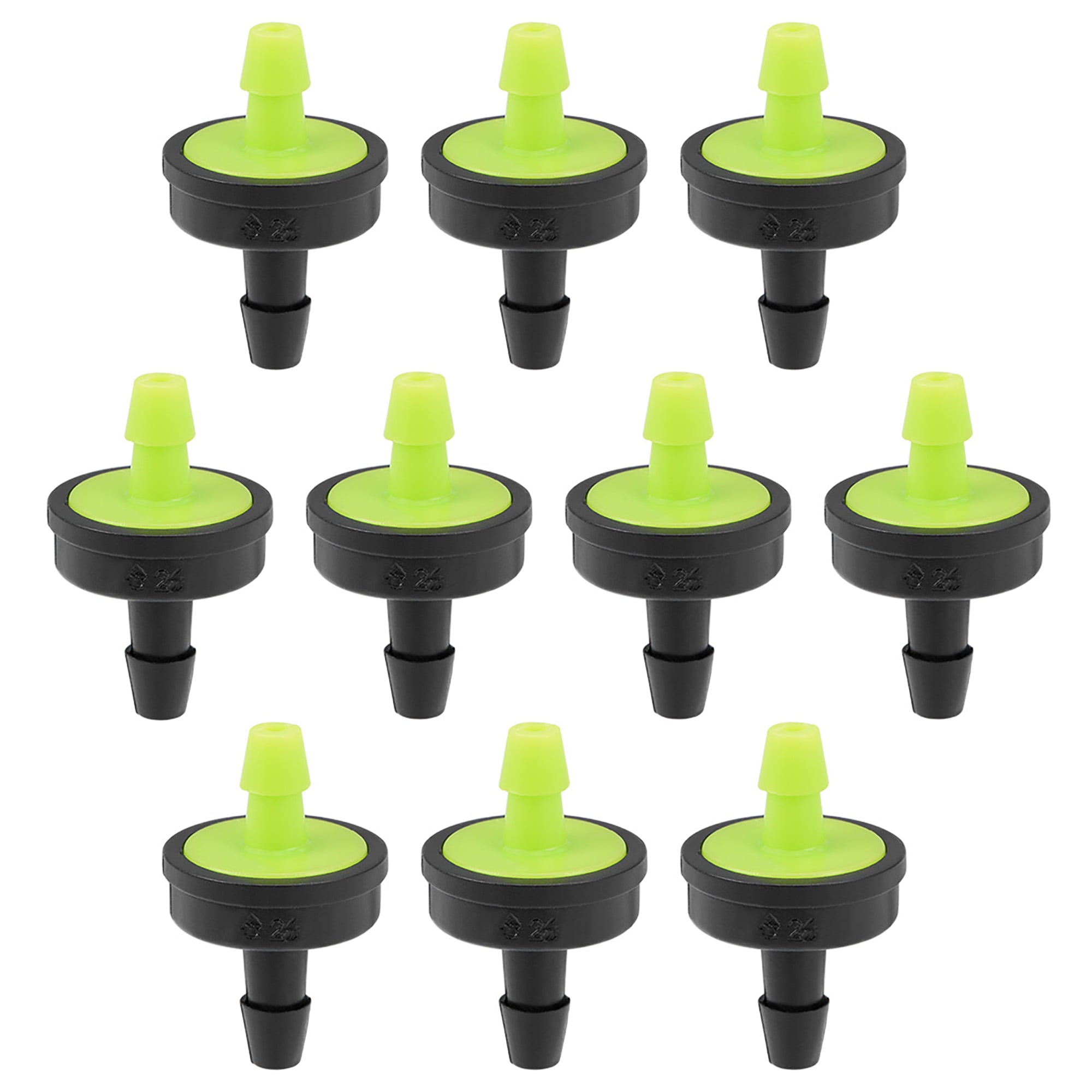 Pressure Compensating Dripper 8GPH 30L/H Emitter for Garden Lawn Drip Irrigation with Barbed Hose Connector Green 50pcs