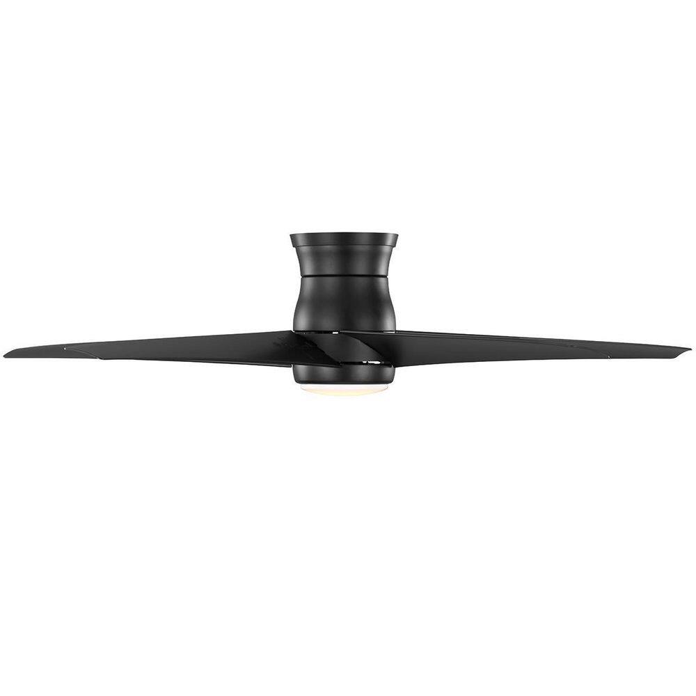 Hampton Bay Mena 54 in. White Color Changing LED IndoorOutdoor Matte Black Hugger Ceiling Fan with Light and Remote 92403