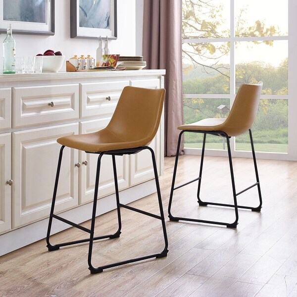 Middlebrook Prusiner 24-inch Faux Leather Counter Stool， Set of 2