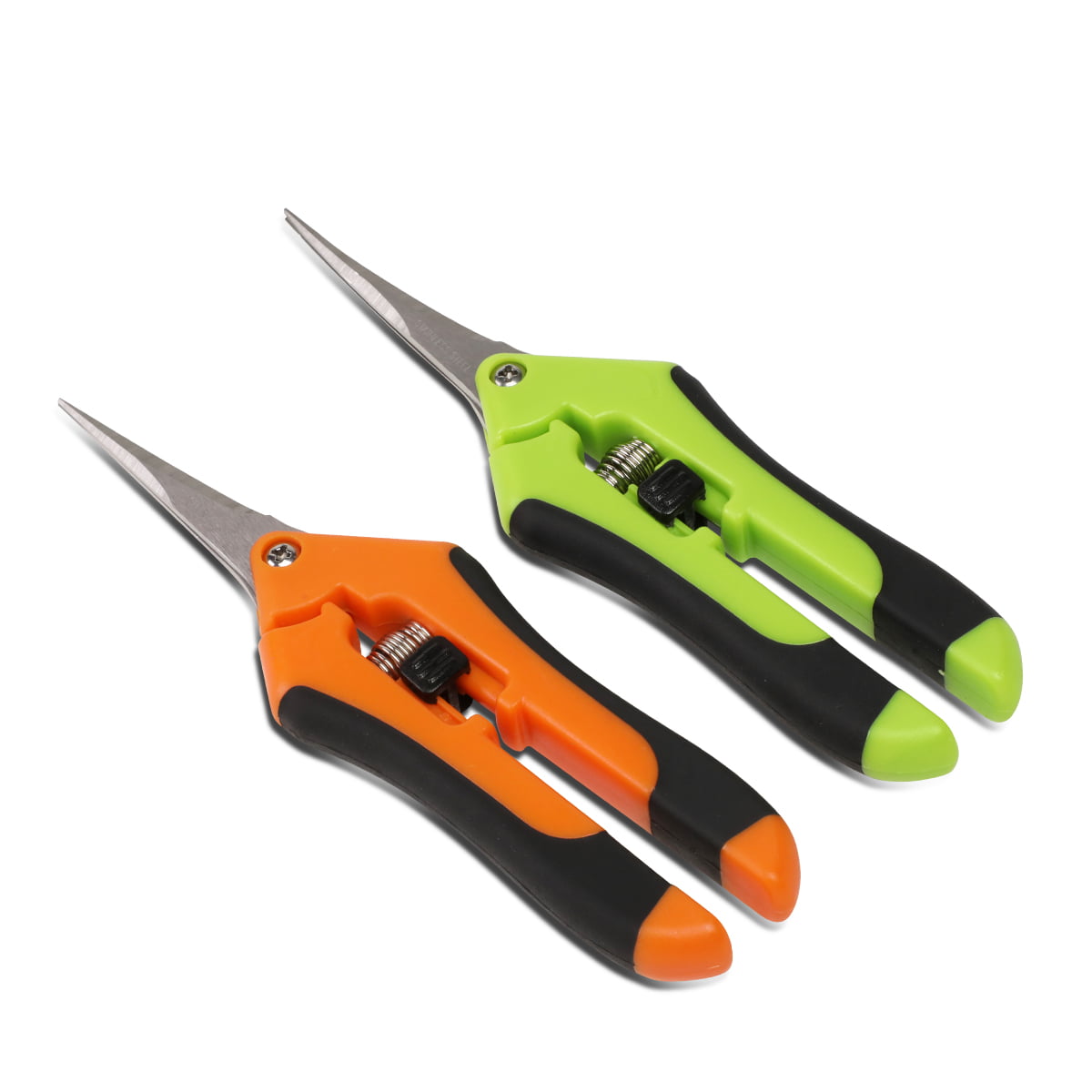 DNA Motoring TOOLS-00114 DNA MOTORING 2Pcs Stainless Steel Straight/Curved Blades Slide Locking Spring Loaded Micro-Tip Pruning Snip