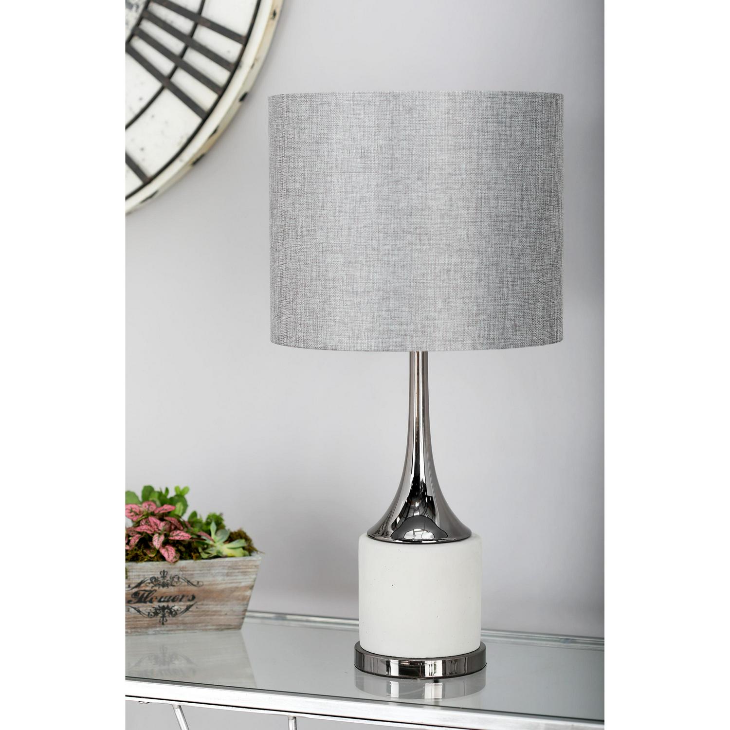 DecMode Gray Metal Traditional Table Lamp 23