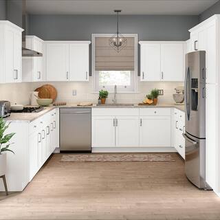 Hampton Bay Westfield Feather White Assembled Wall Kitchen Cabinet (36 in. W x 12 in. D x 18 in. H) F11W3618B