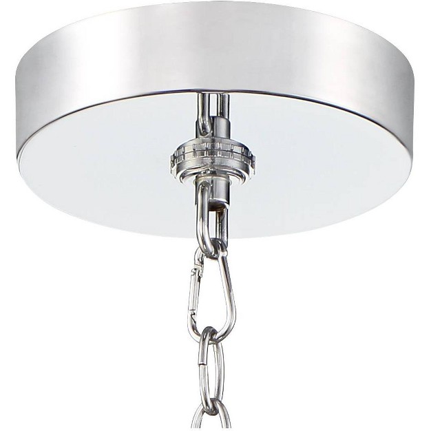 Wide Modern Cascade Crystal 6 light Led Fixture For Dining Room Foyer Kitchen Island Entryway