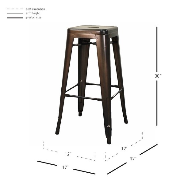 Metropolis Metal Backless Bar Stool，Set of 4