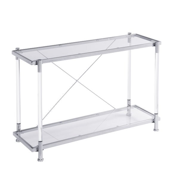 Acrylic Glass Side Table， Console Table for Living Room