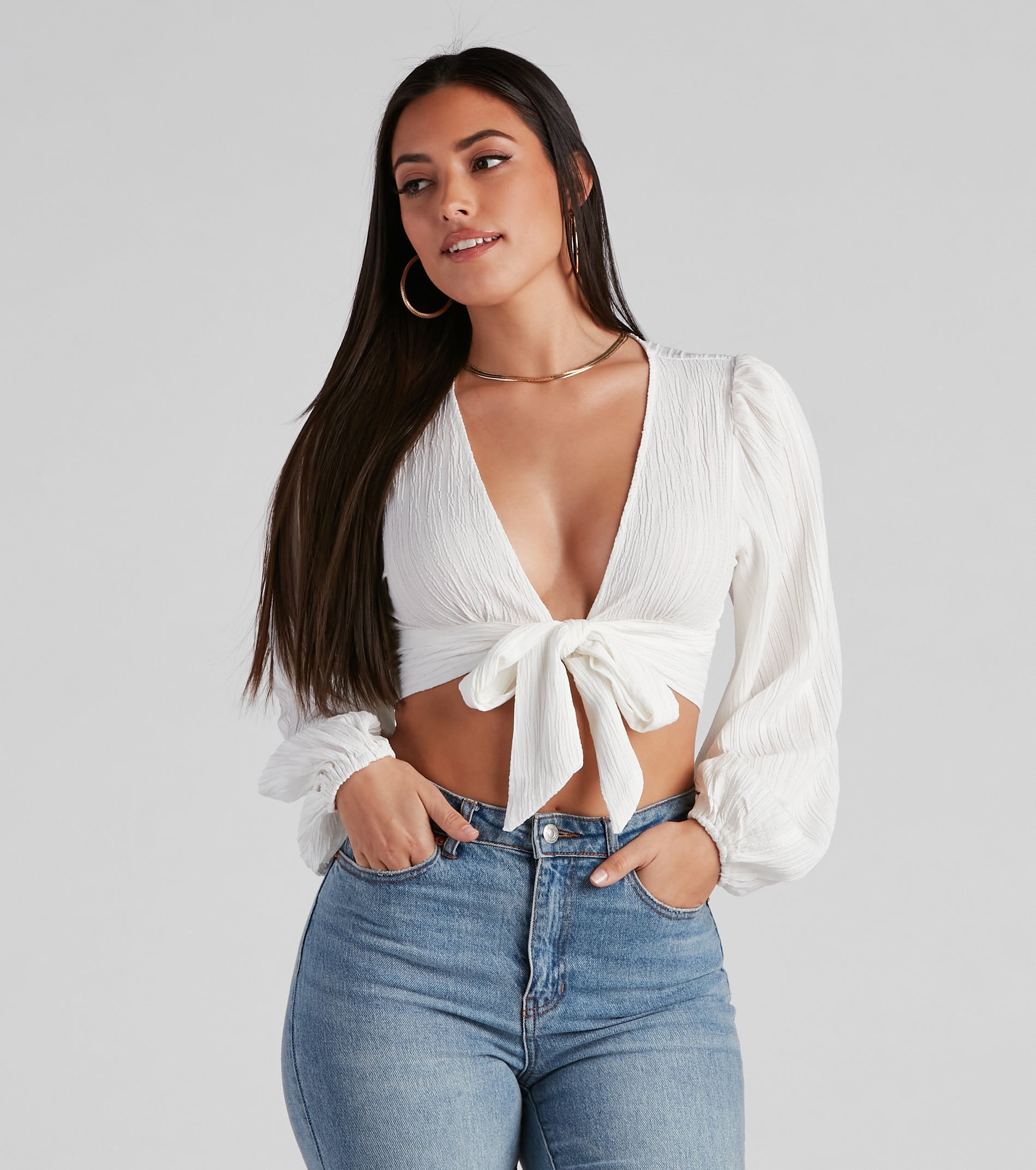 Weekend Escape Tie-Front Crop Top