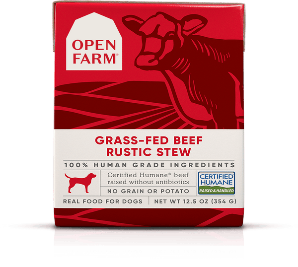 Open Farm Grain Free Grass Fed Beef Recipe Rustic Stew Single Wet Dog