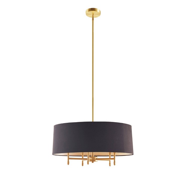 Presidio 5 light Black Drum Shade Chandelier Gold black Hampton Hill