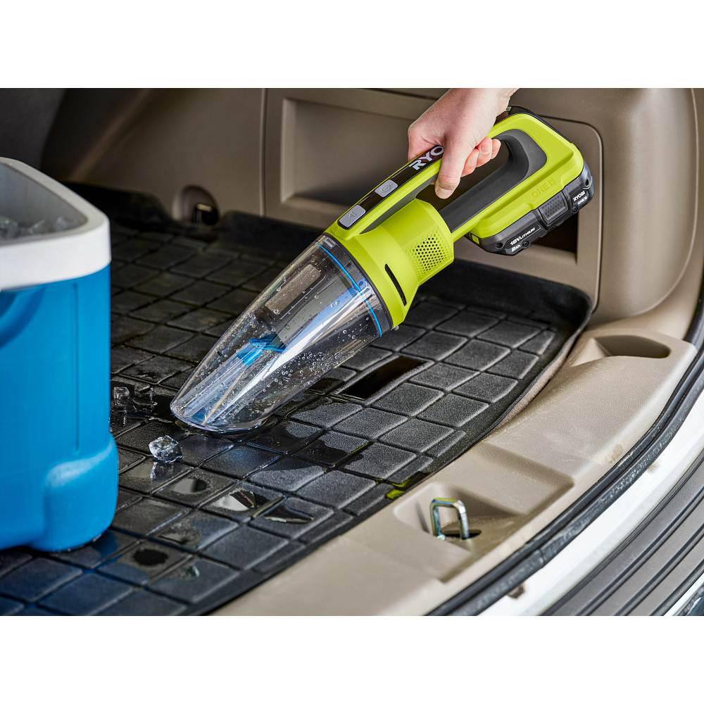 RYOBI ONE+ 18V Cordless Dual Function Portable InflatorDeflator with Cordless WetDry Hand Vacuum (Tools Only) P747-PCL702B