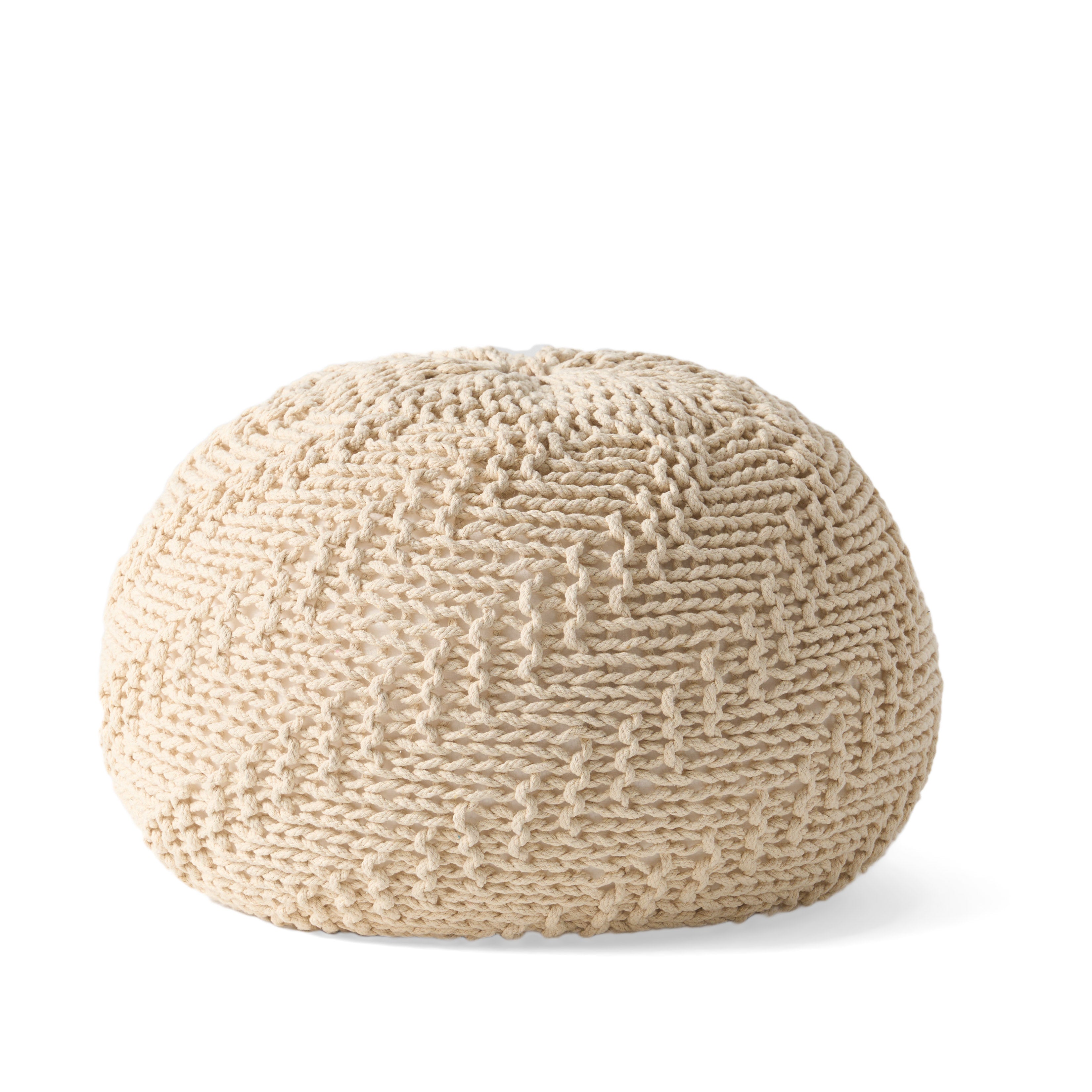 Flovilla Modern Knitted Round Pouf