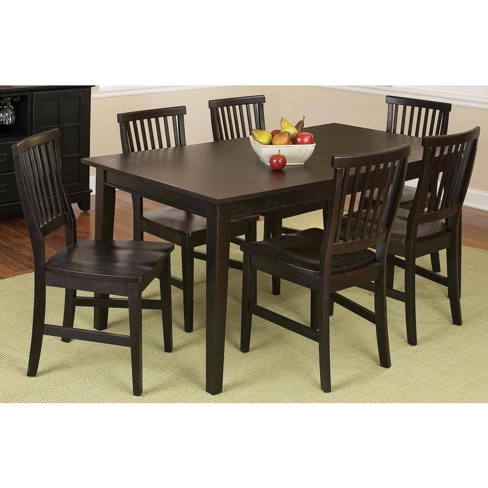 HOMESTYLES Arts and Crafts 7-Piece Black Rectangular Dining Set 5181-319