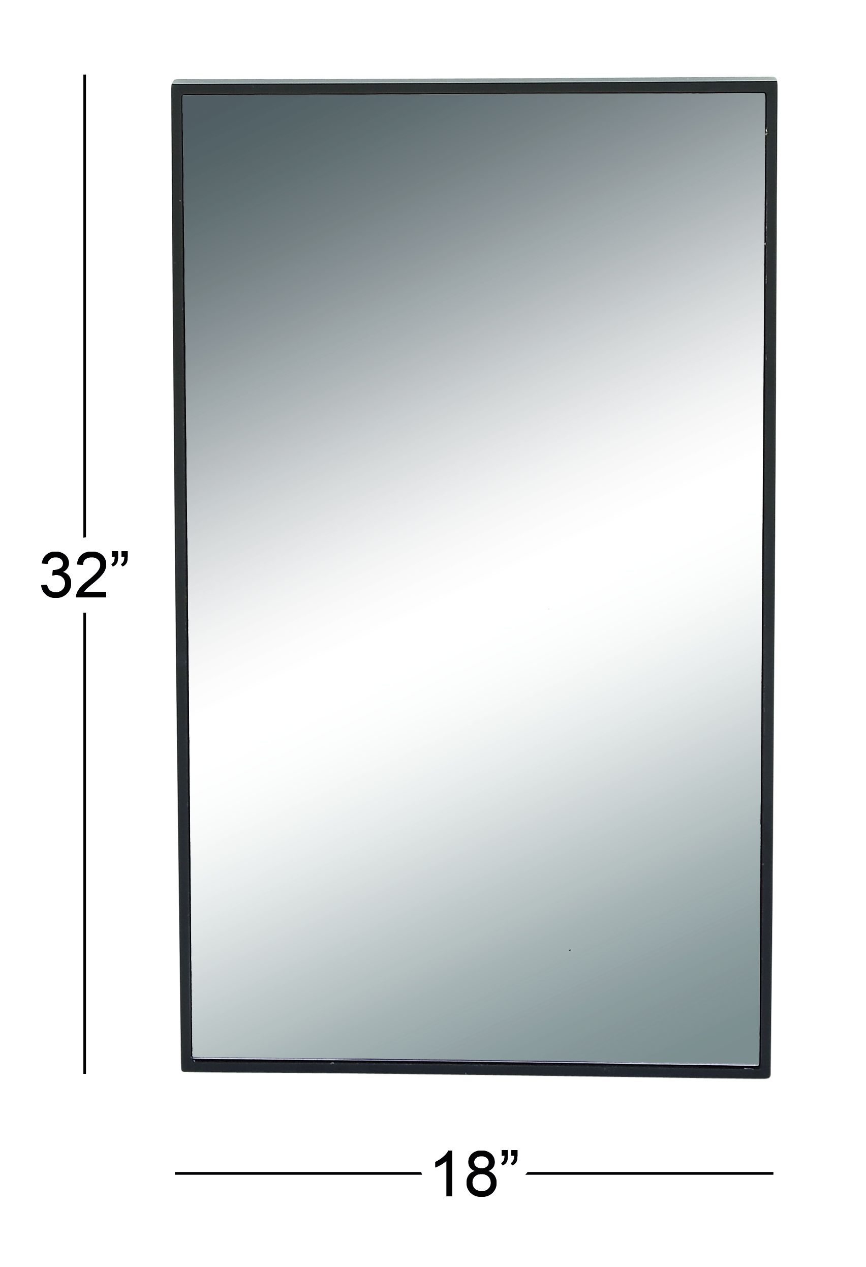 Black Contemporary Wood Wall Mirror 32 x 18