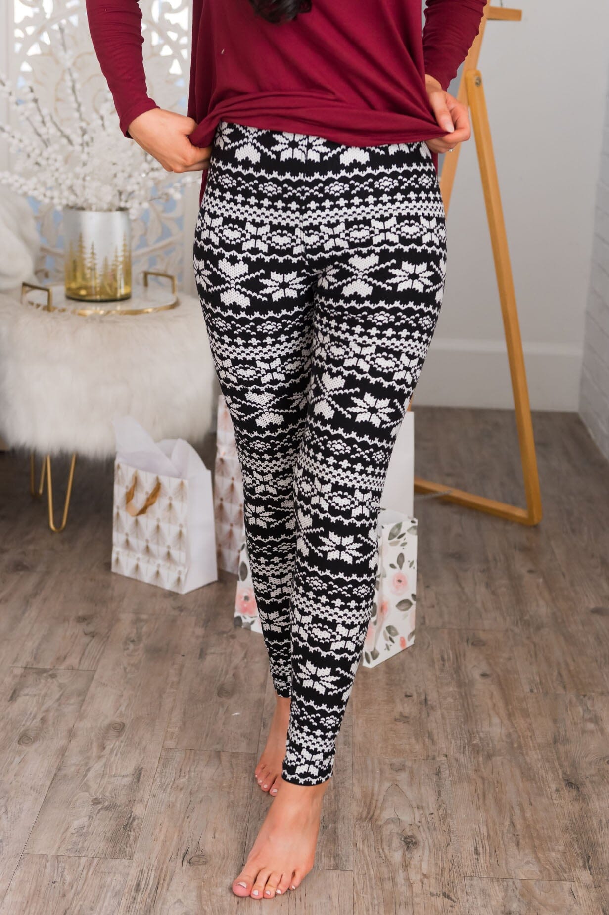 Winter Fair Isle Christmas Leggings