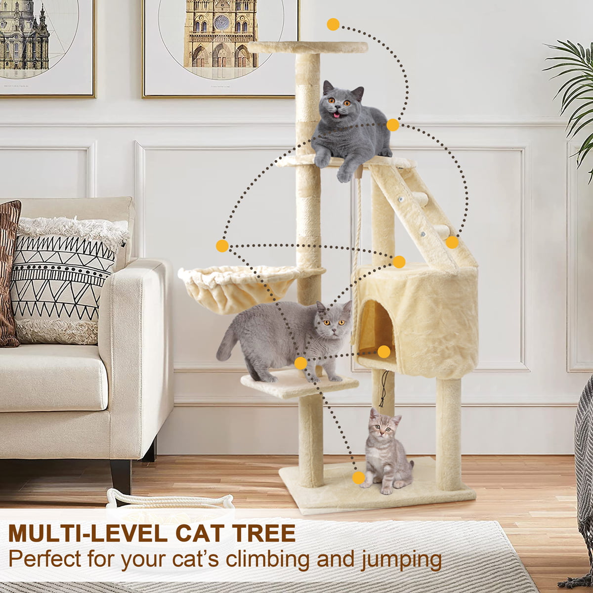 Vesteel Multi-Level Cat Tree Condo， 49