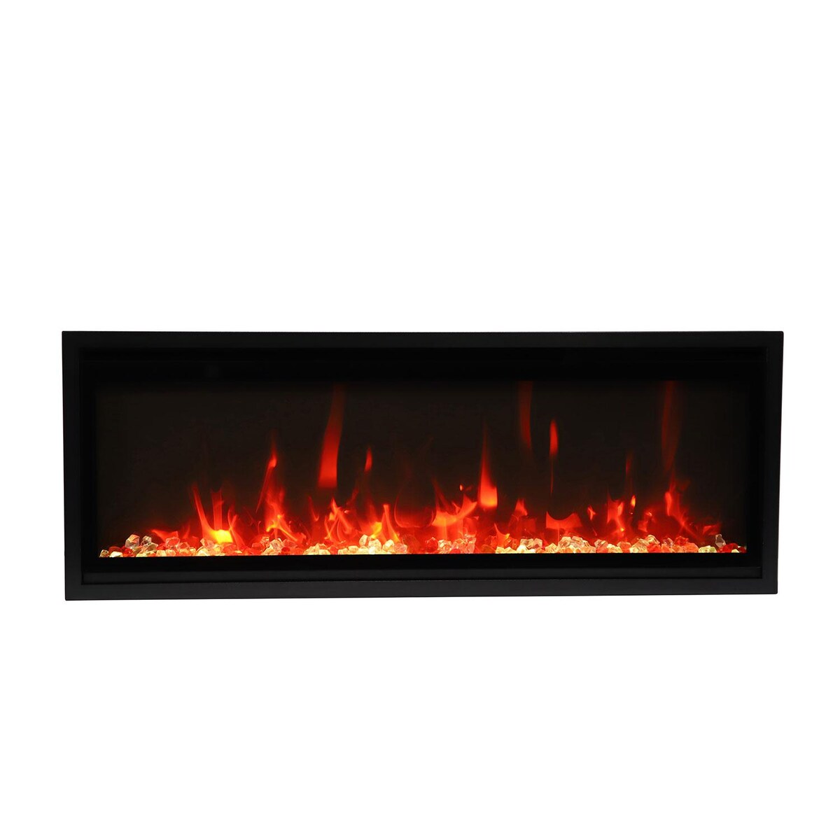 Remii by Amantii Panorama Extra Slim 55-Inch Smart Built-In Electric Fireplace with Black Steel Surround