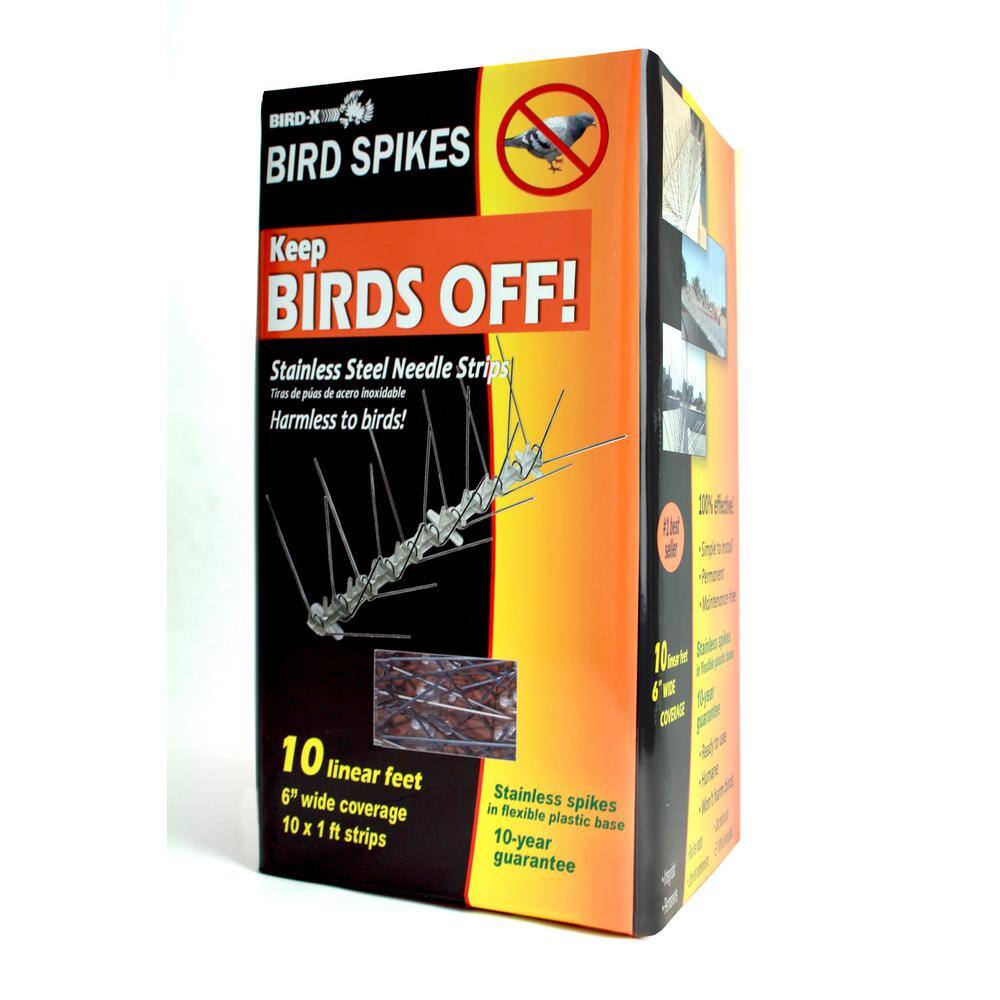 Bird-X 10 ft. Original Extra-Wide Stainless Steel Bird Spikes Bird Control EWS-10