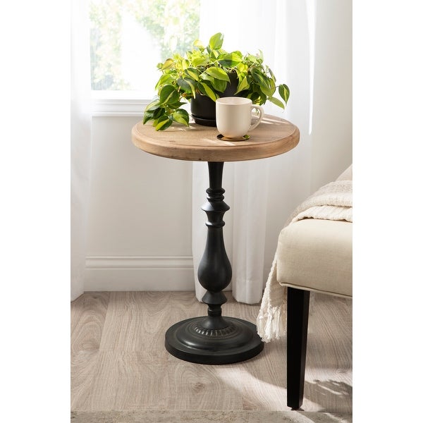 Kate and Laurel Wixley Wood and Metal Side Table - 18x18x25