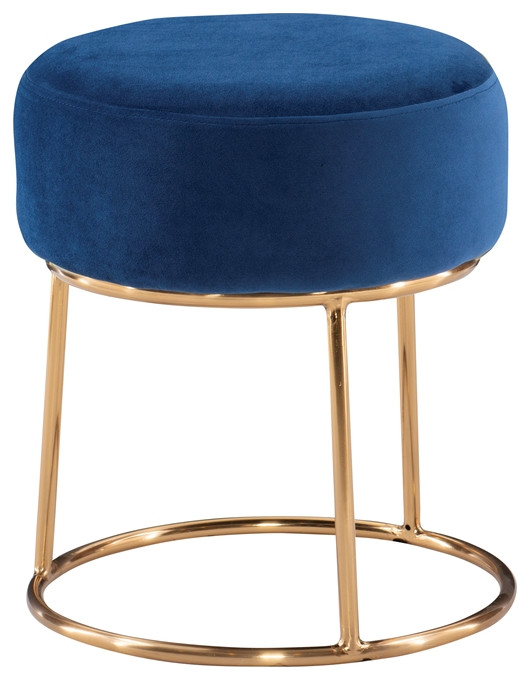 Riverbay Furniture Metal Accent Vanity Stool in Light Blue   Contemporary   Vanity Stools And Benches   by Homesquare  Houzz