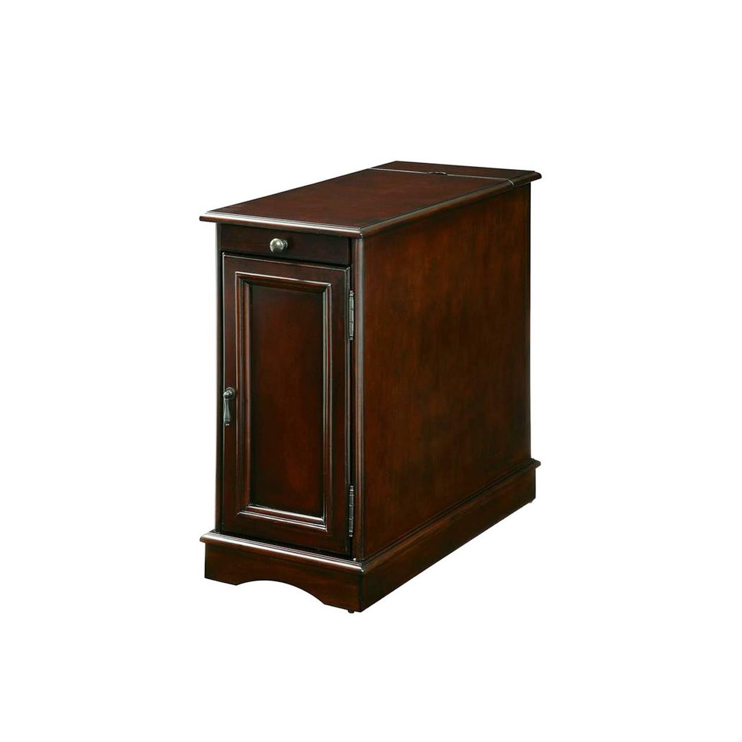 Wooden Side Table with Storage Cabinet