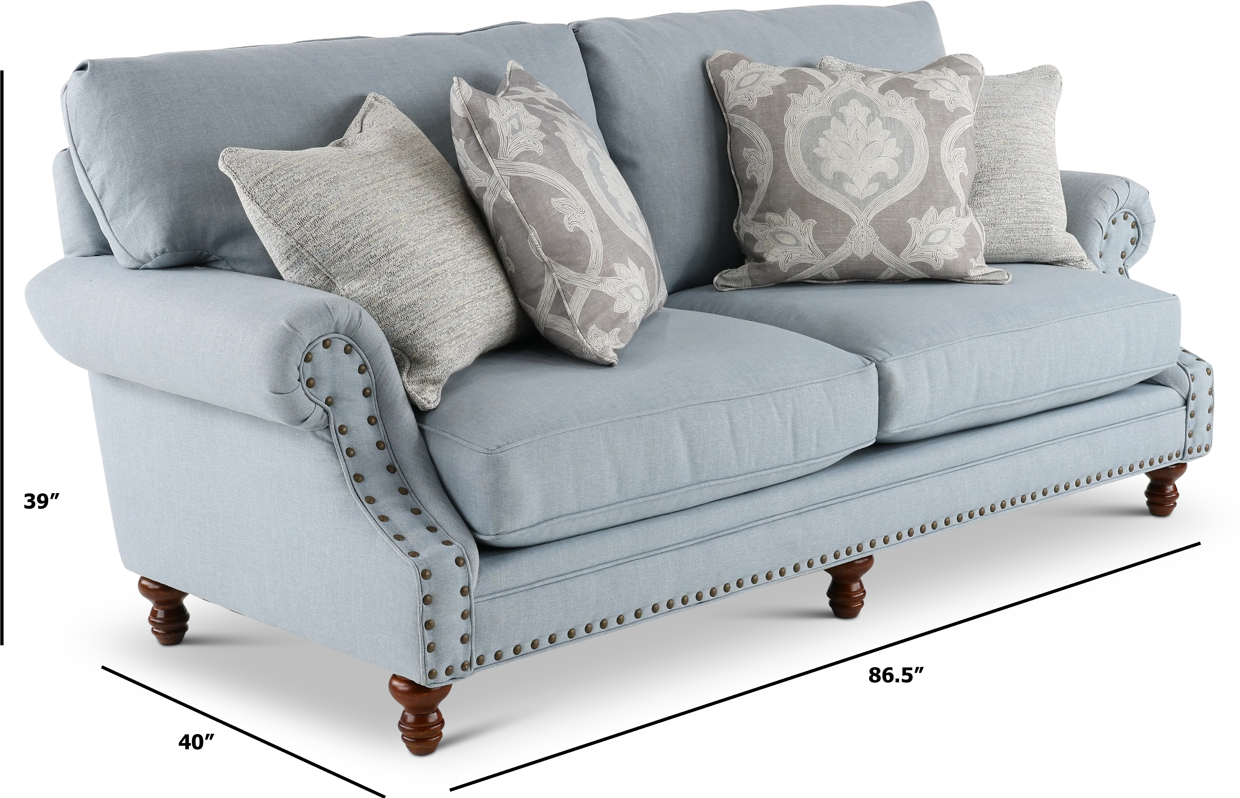 Ashford Light Blue Sofa