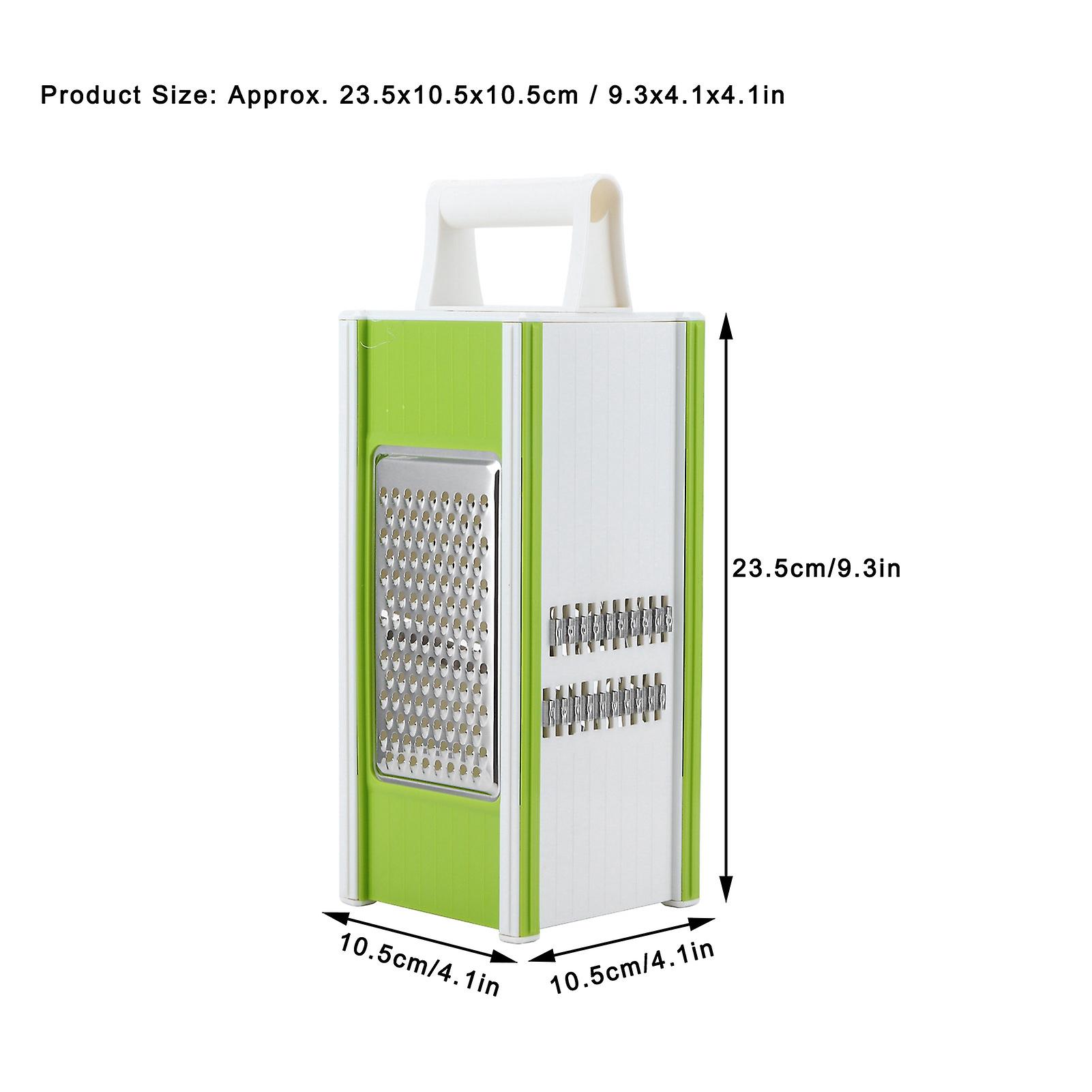 Box Grater， Vegetable Slicer Peeler Cheese Grate Stainless Steel With 4 Sides Multifuntional Shredding Tool With Storage Container