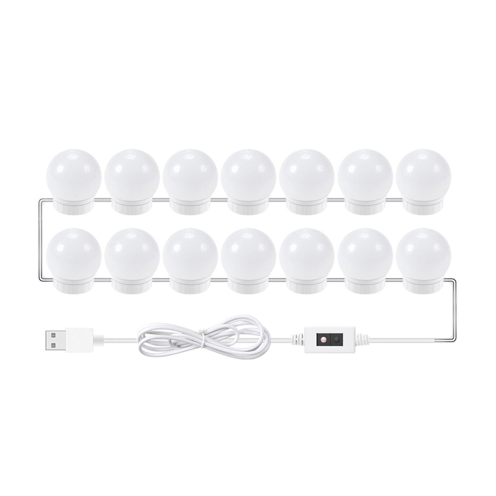 14 Pcs Led Makeup Mirror Lights Smart Sensor Control Vanity Mirror Lights Bathroom Mirror Light With 1.5m Usb Cable Led Strip Lights