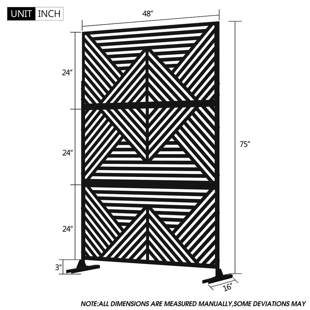 Metal Privacy Screen Wall Decoration Free Standing 6.3 ft. H X 4 ft. W