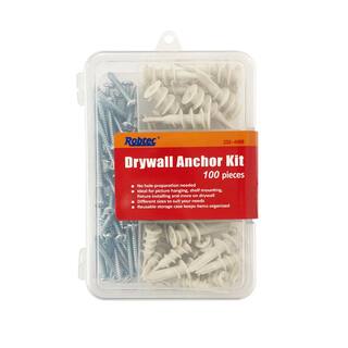 Robtec 38 in. x 1-141 in. to 58 in. Drywall Anchor Assortment Pack (100-Pack) DWAC100