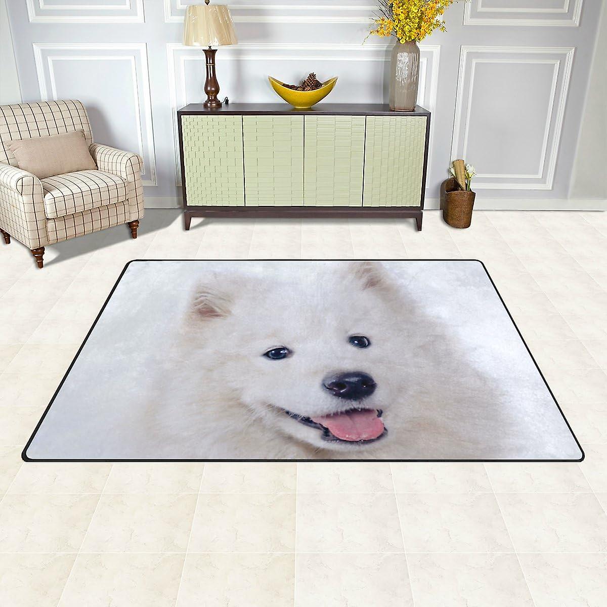 Colourlife Lightweight Carpet Mats Area Soft Rugs Floor Mat Doormat Decoration For Rooms Entrance 31 X 20 Inches Samoyed Dog