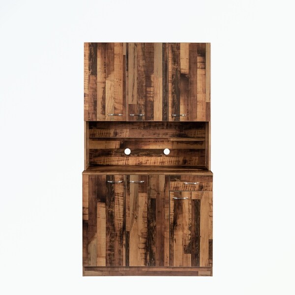 Wardrobe with 6-Doors， 1-Open Shelves and 1-Drawer - - 37065678