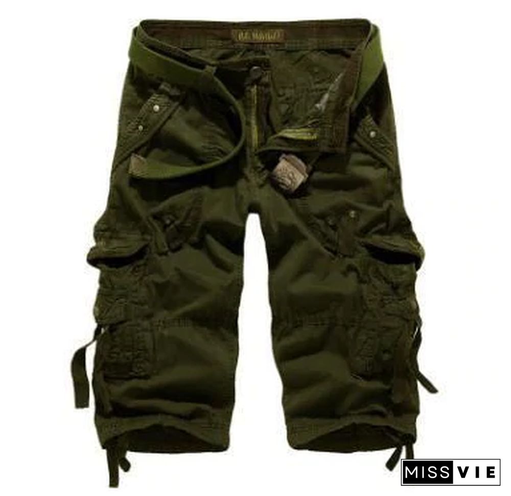 Plus Size Men's Camouflage Loose Cargo Work Casual Shorts