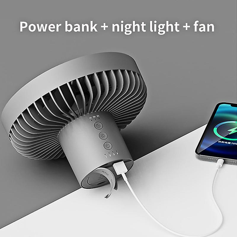 Mini Fan Usb Rechargeable Portable Fan Outdoor Camping Ceiling Fan With Led Light 1200/10000mah Desktop Fan